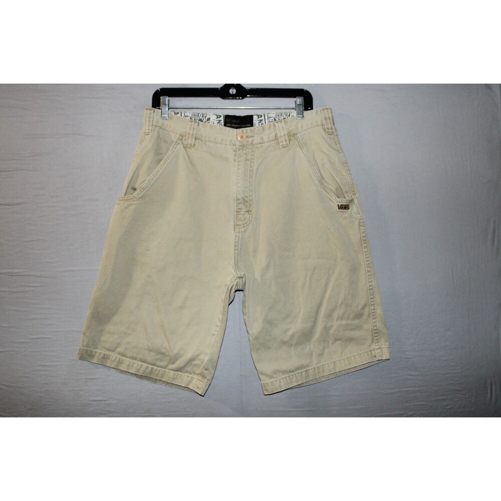 Vans Chino Shorts Mens 32 Beige Skateboard Grunge Loose Fit Casual
